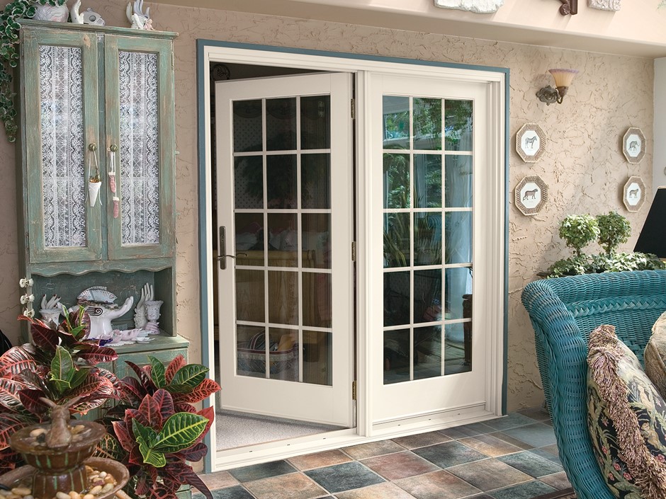 Center hinge cheap patio door